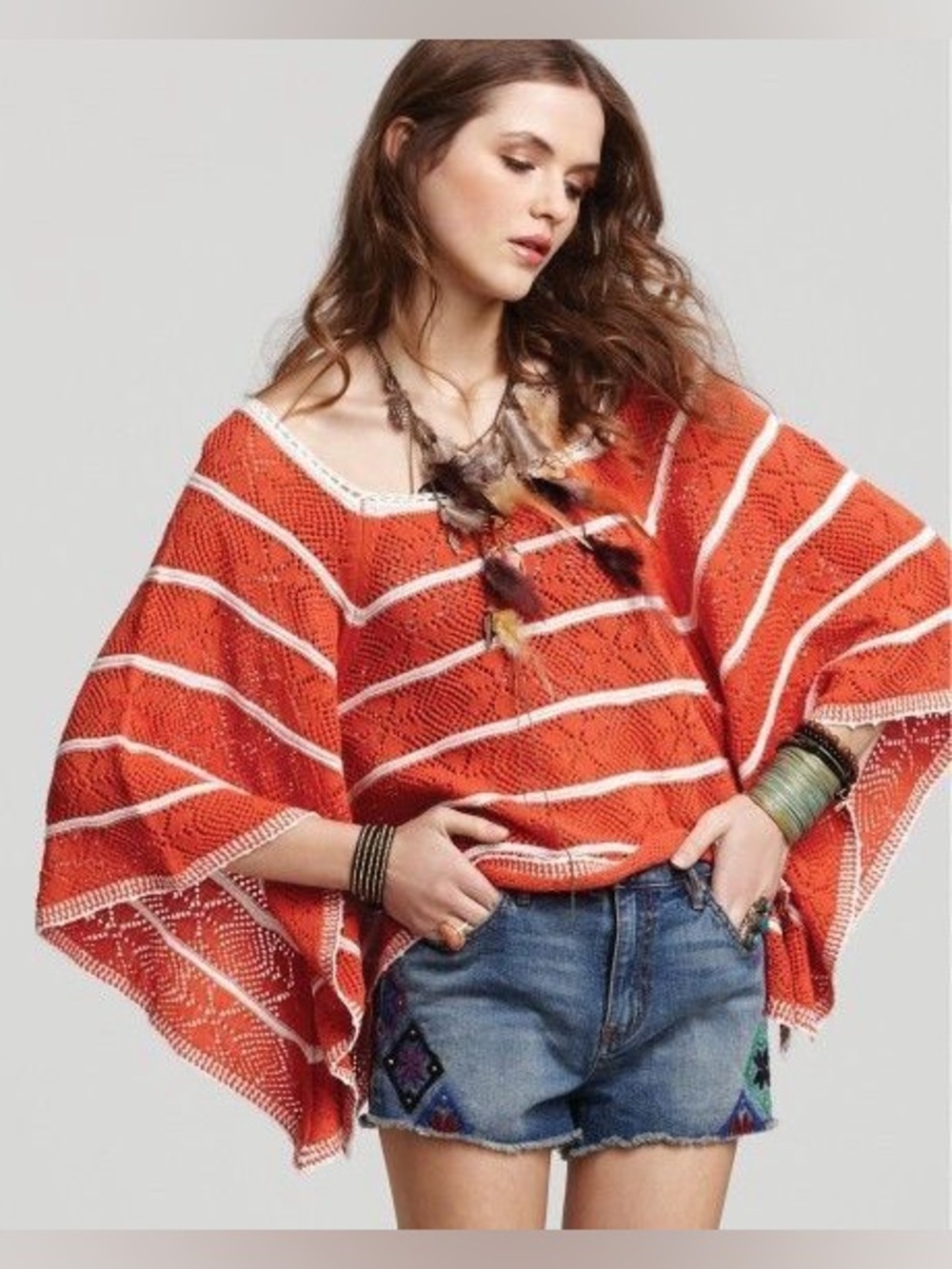 Free People La Bonita Knit Poncho